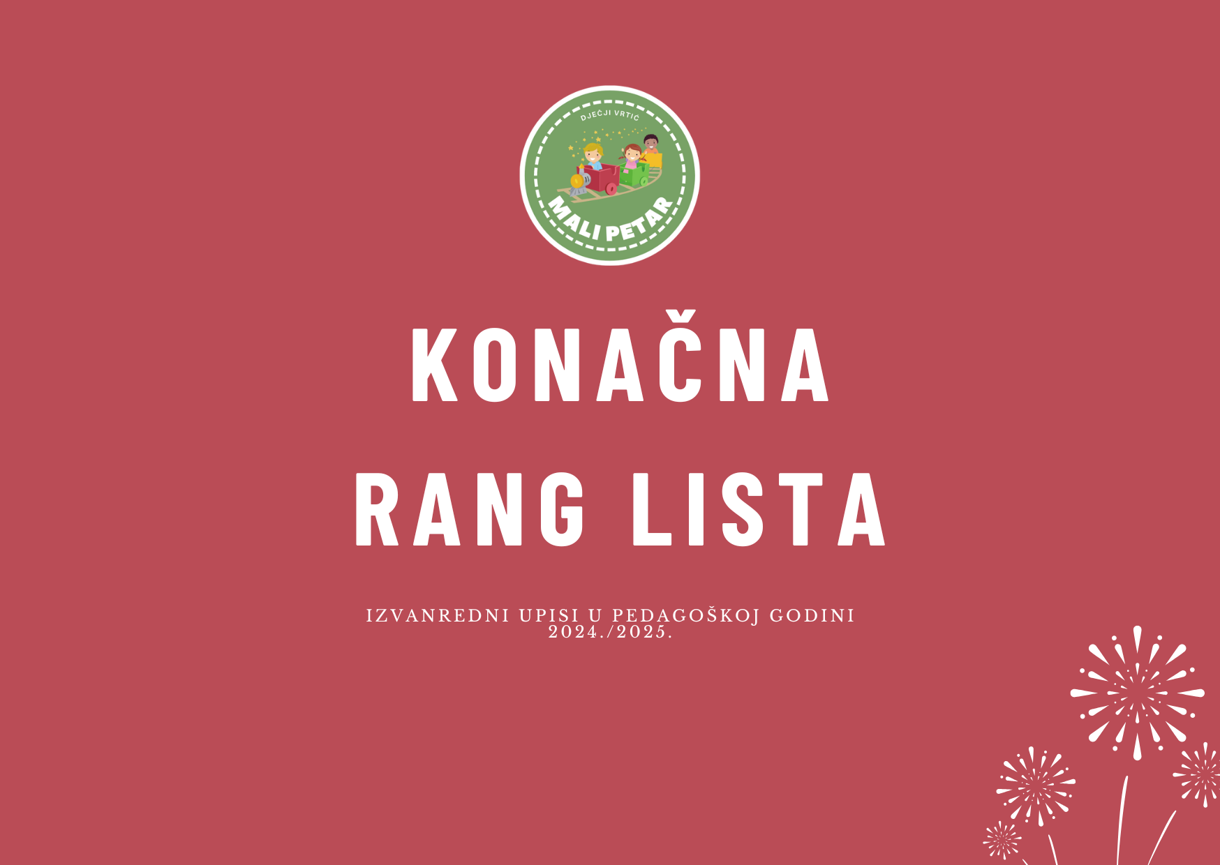 Konacna rang lista izvanredni upisi